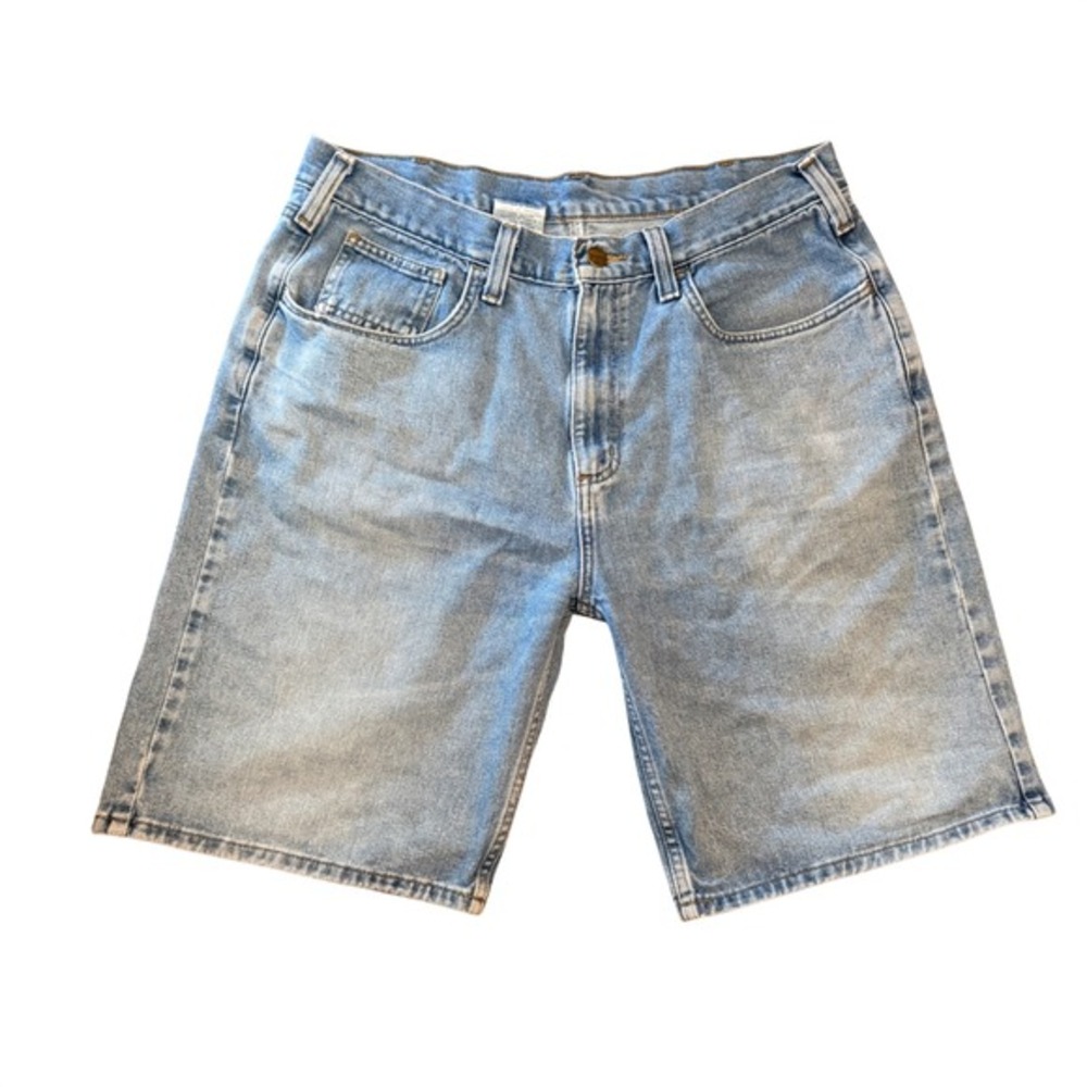 Vintage Carhartt Men's Jorts‎ Jean Shorts Light Wash Dad Denim Grunge Size 36